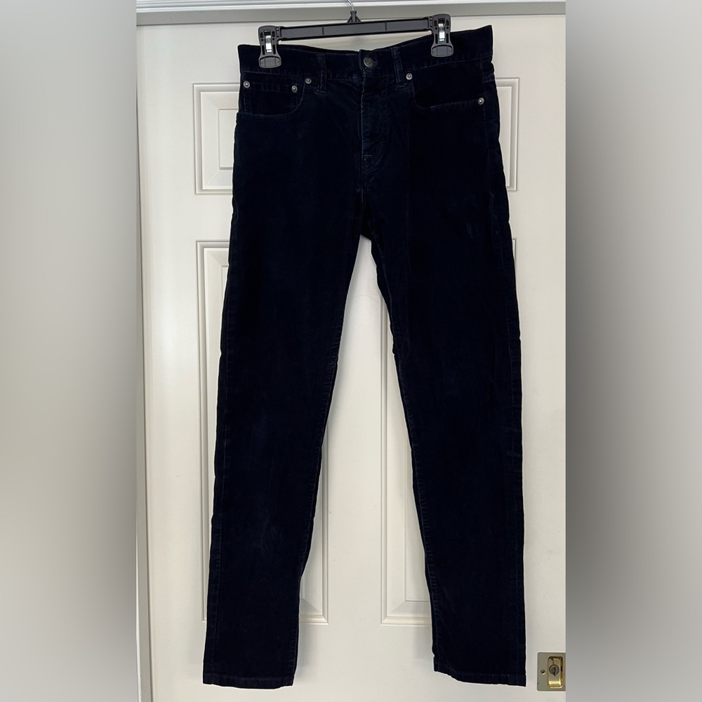 Club Monaco 5 Pocket Straight Corduroy‎ Pants Mens Size 30 Navy Blue Preppy